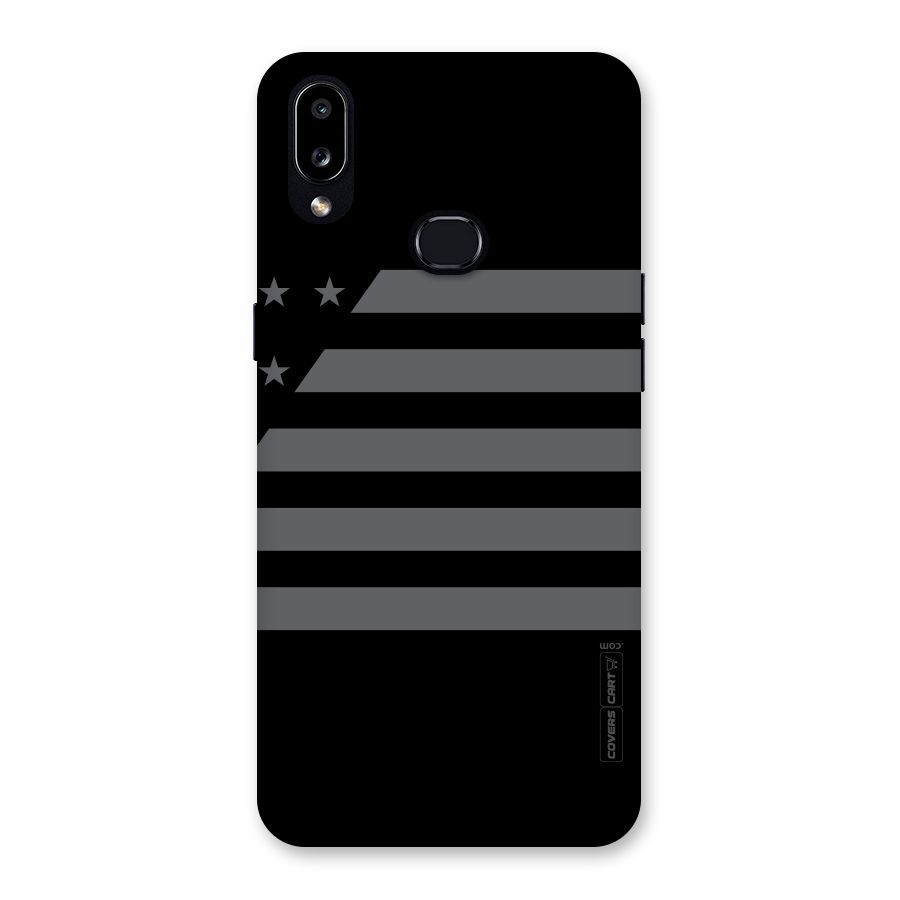 Grey Star Striped Pattern Back Case for Galaxy A10s