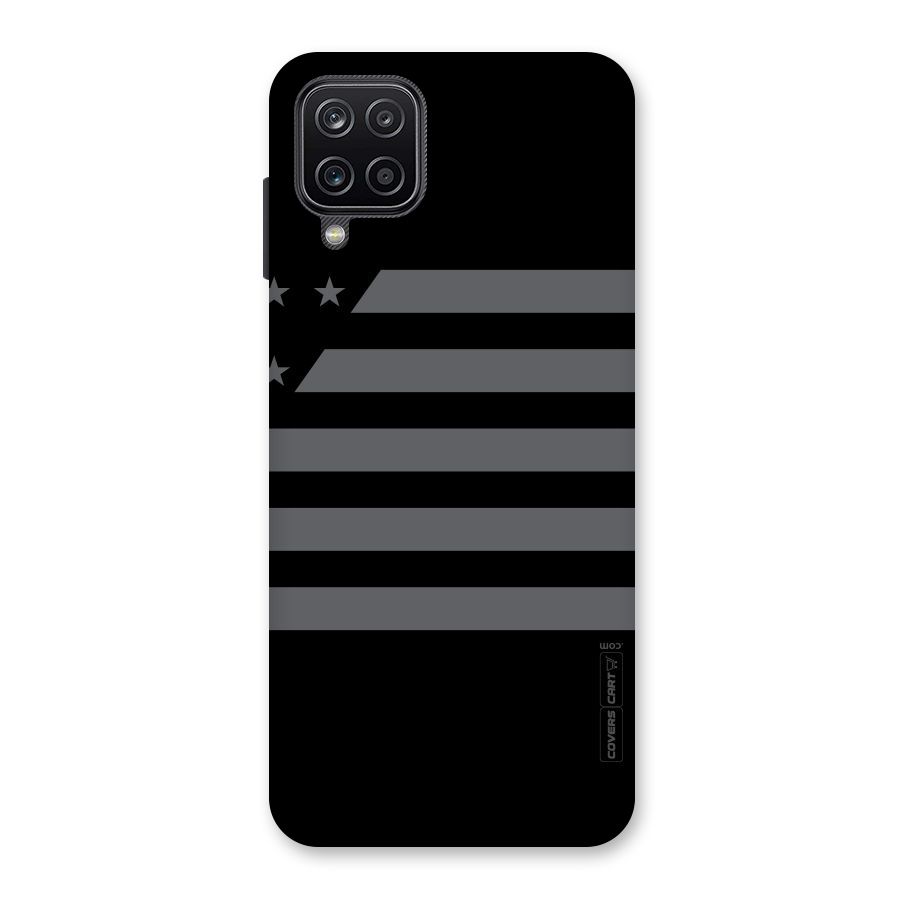 Grey Star Striped Pattern Back Case for Galaxy A12