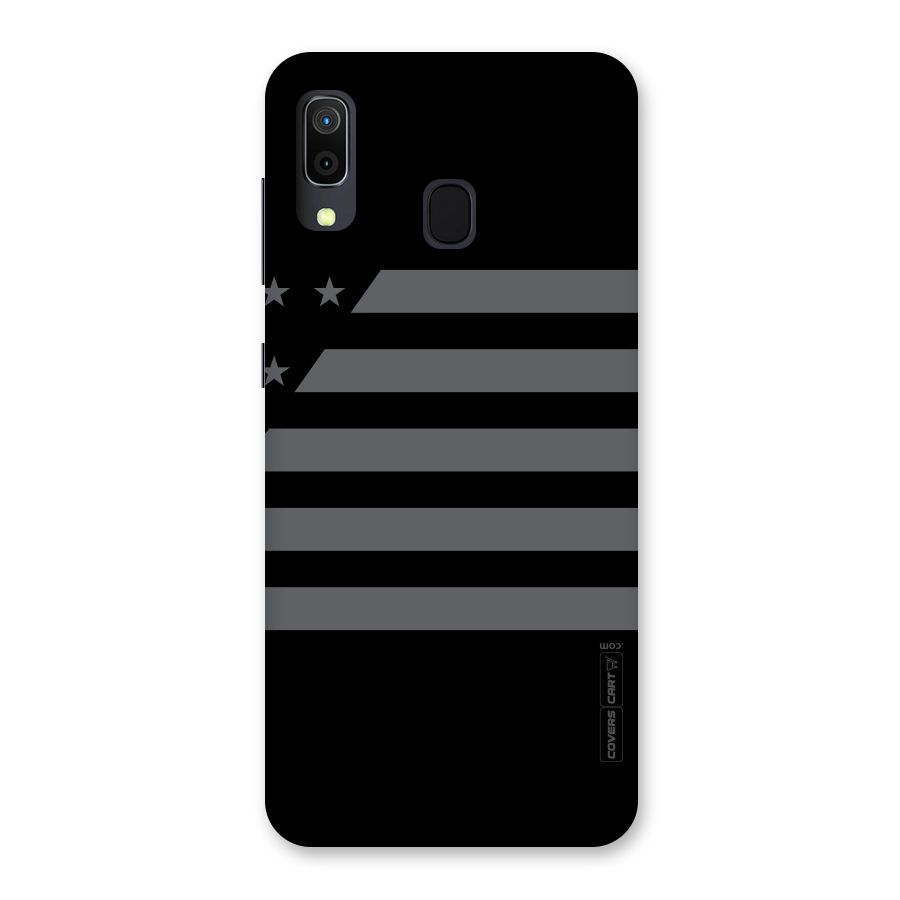 Grey Star Striped Pattern Back Case for Galaxy A30