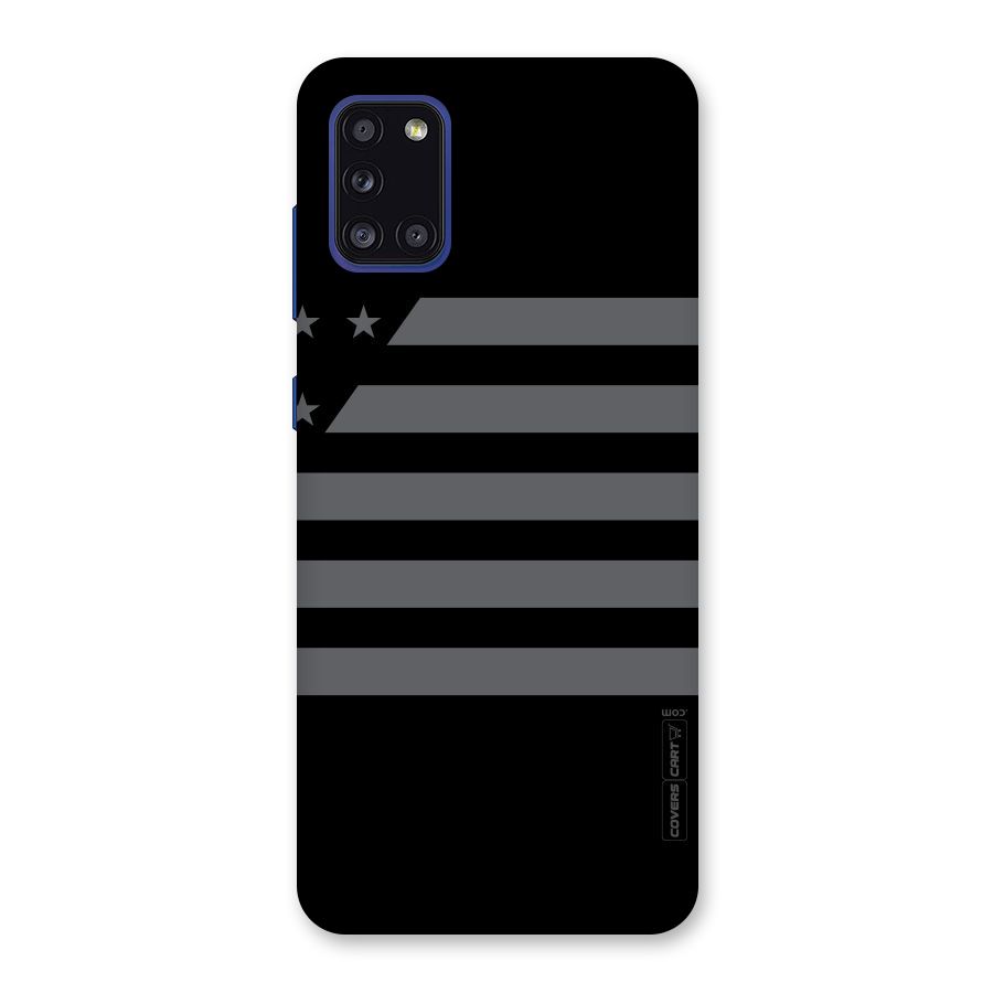 Grey Star Striped Pattern Back Case for Galaxy A31