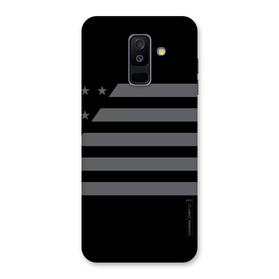 Grey Star Striped Pattern Back Case for Galaxy A6 Plus