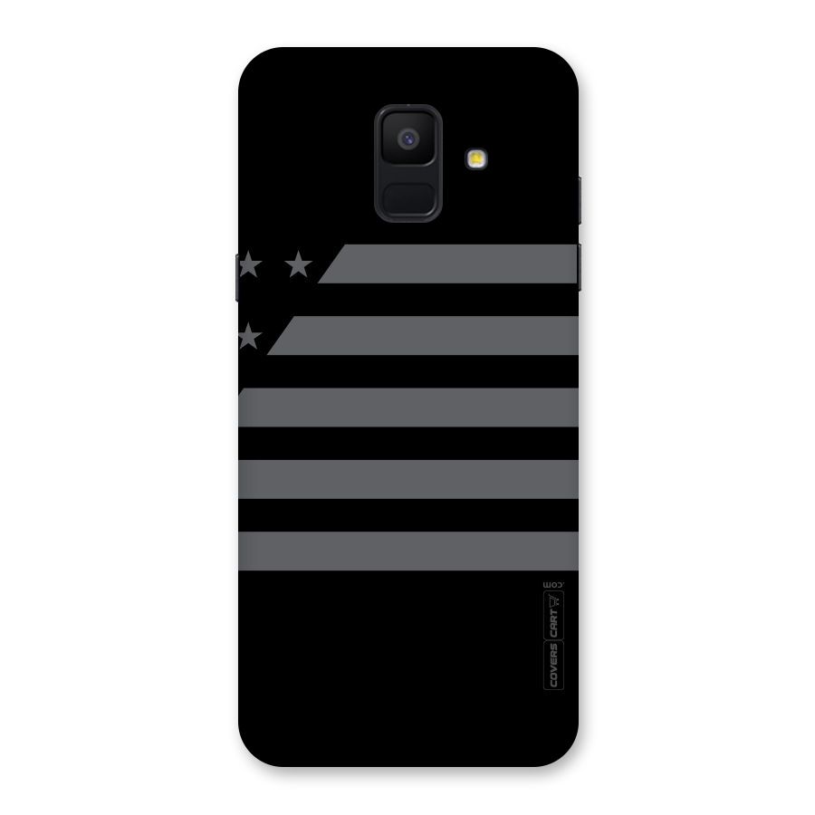Grey Star Striped Pattern Back Case for Galaxy A6 (2018)
