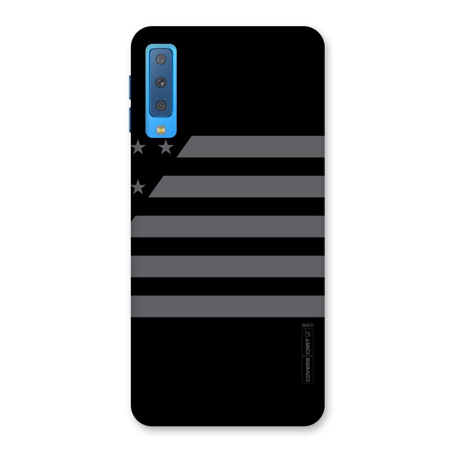 Grey Star Striped Pattern Back Case for Galaxy A7 (2018)