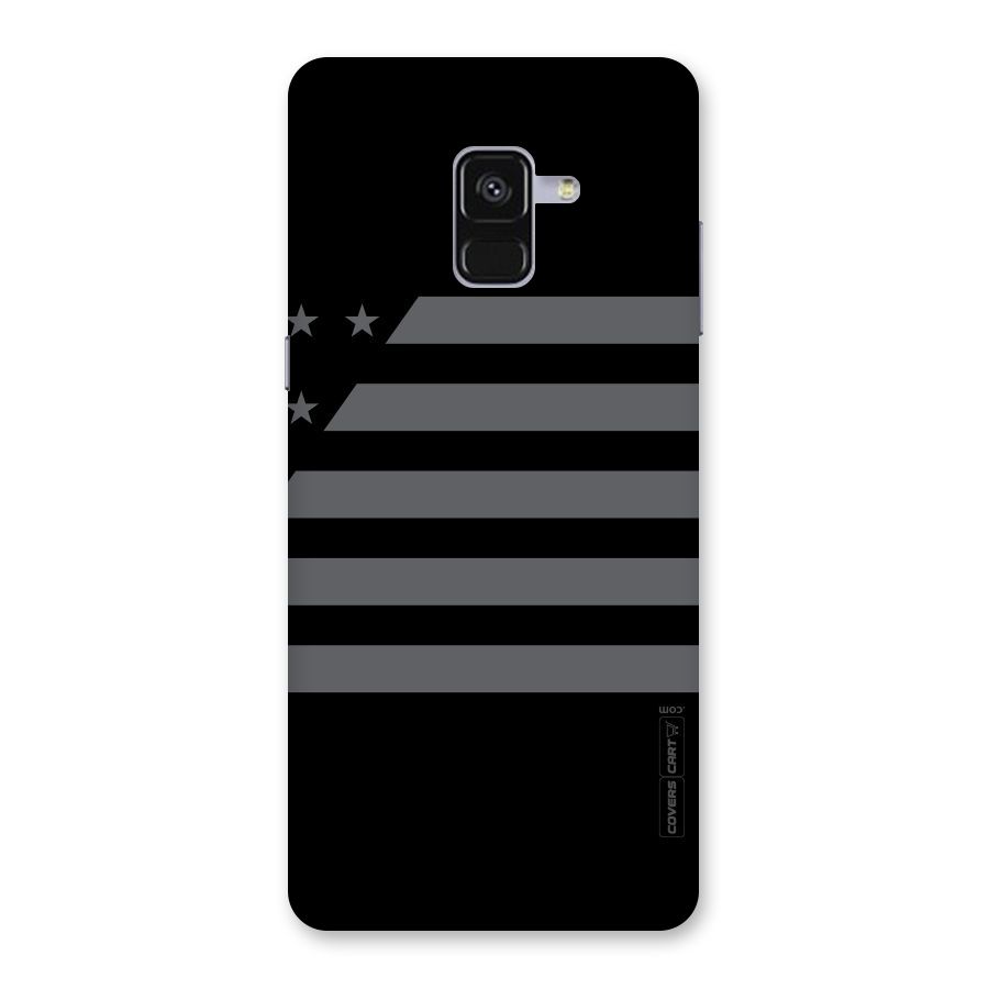 Grey Star Striped Pattern Back Case for Galaxy A8 Plus