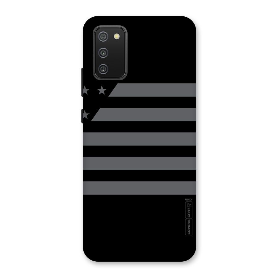 Grey Star Striped Pattern Back Case for Galaxy F02s