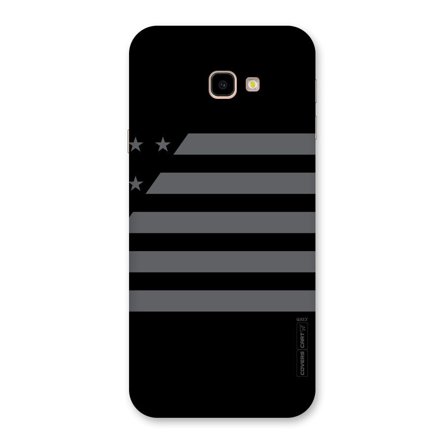 Grey Star Striped Pattern Back Case for Galaxy J4 Plus