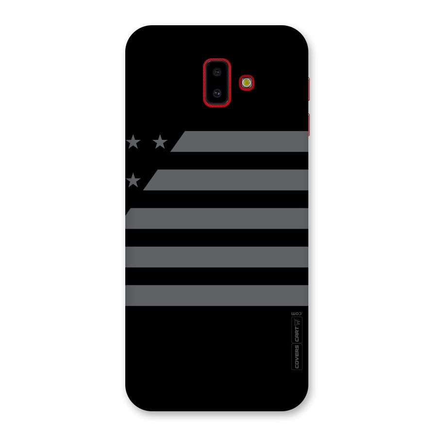 Grey Star Striped Pattern Back Case for Galaxy J6 Plus
