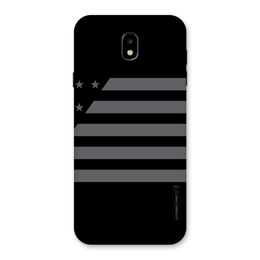 Grey Star Striped Pattern Back Case for Galaxy J7 Pro