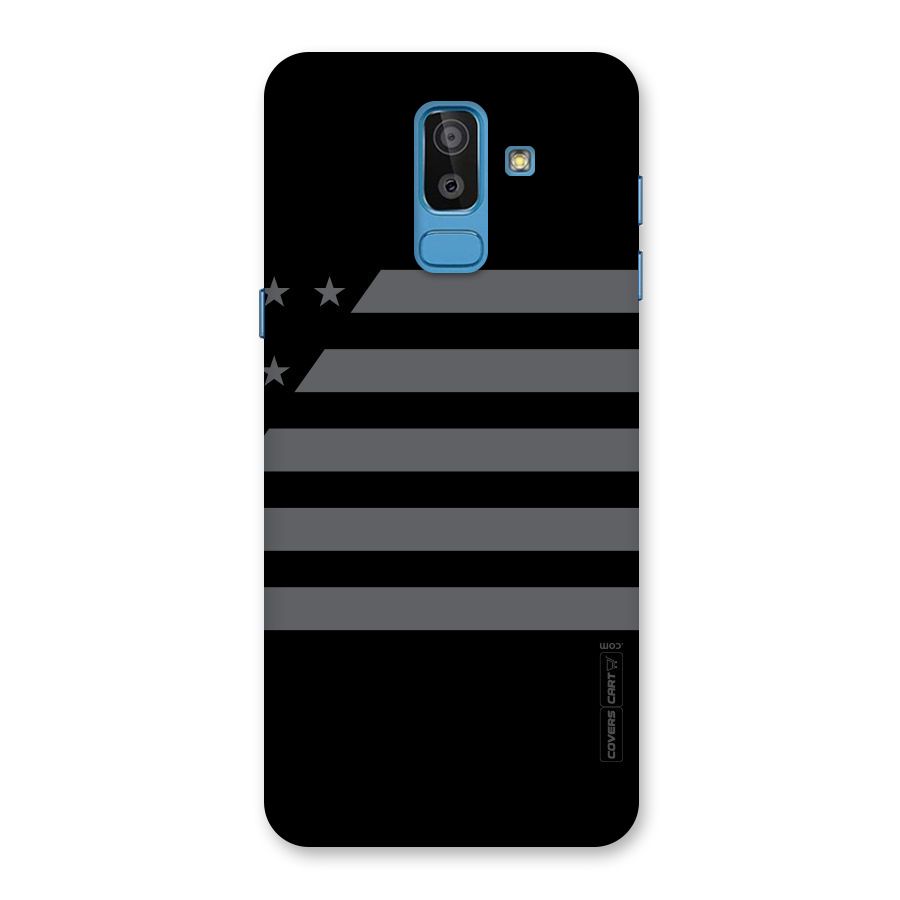 Grey Star Striped Pattern Back Case for Galaxy J8