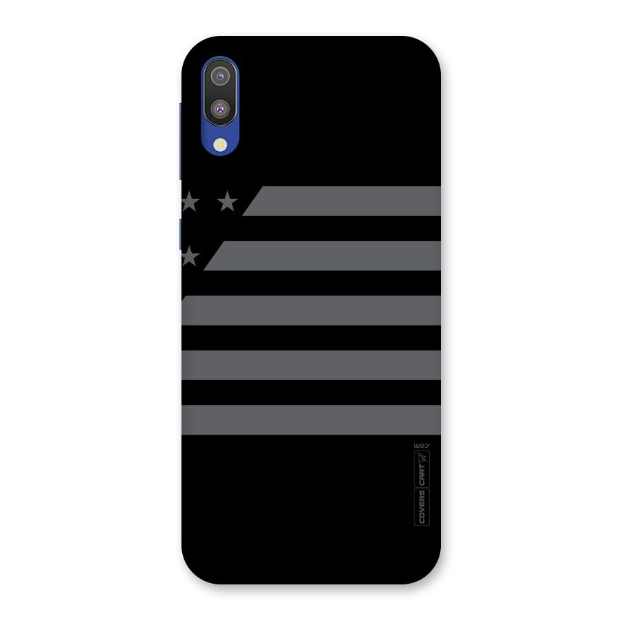 Grey Star Striped Pattern Back Case for Galaxy M10