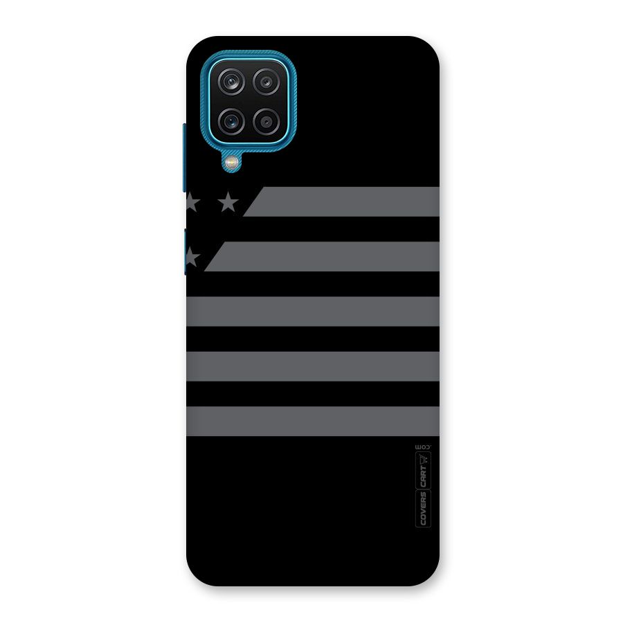 Grey Star Striped Pattern Back Case for Galaxy M12