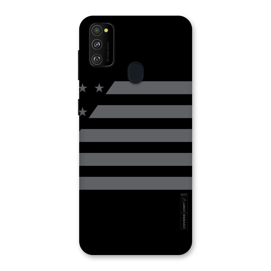 Grey Star Striped Pattern Back Case for Galaxy M30s