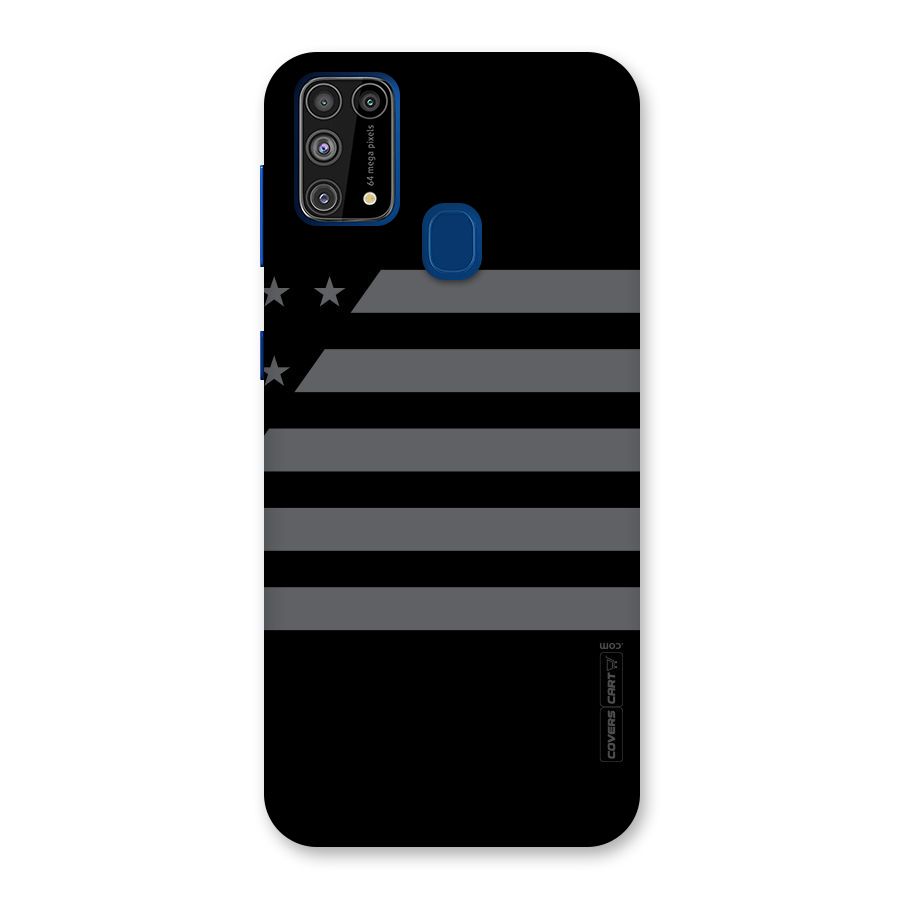 Grey Star Striped Pattern Back Case for Galaxy M31