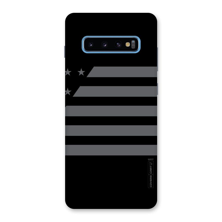 Grey Star Striped Pattern Back Case for Galaxy S10 Plus