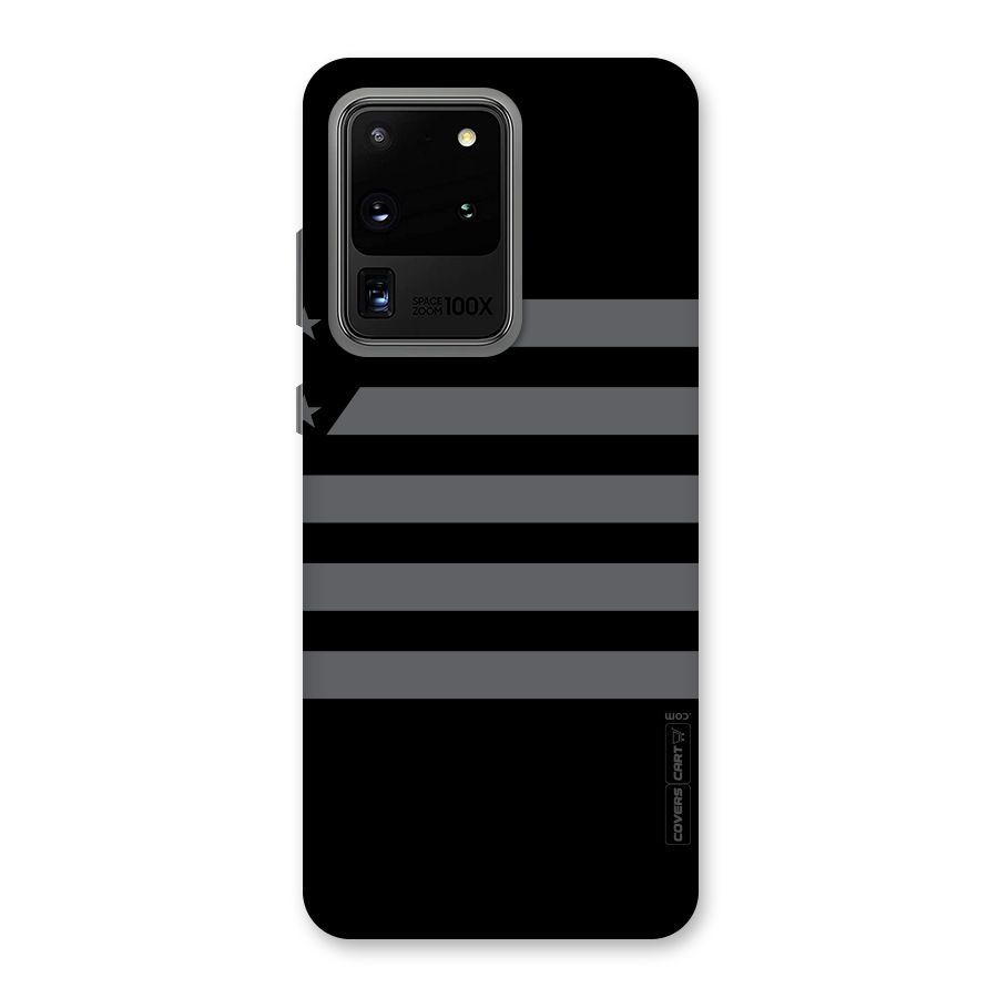 Grey Star Striped Pattern Back Case for Galaxy S20 Ultra