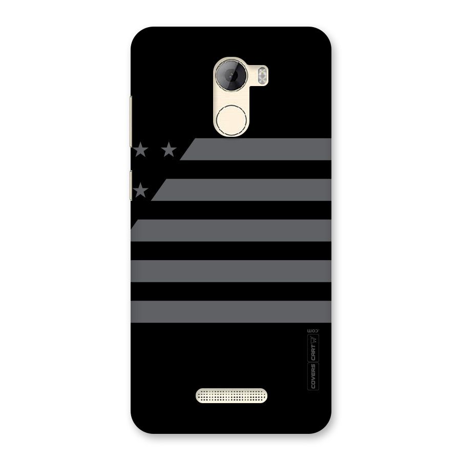 Grey Star Striped Pattern Back Case for Gionee A1 LIte