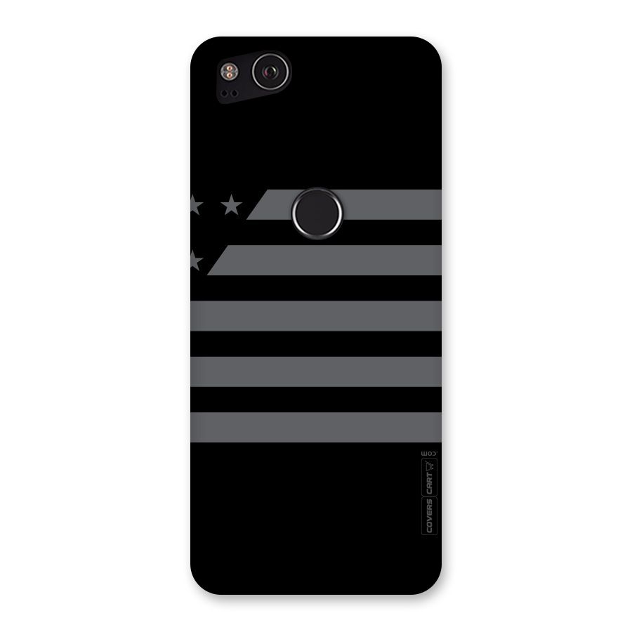 Grey Star Striped Pattern Back Case for Google Pixel 2