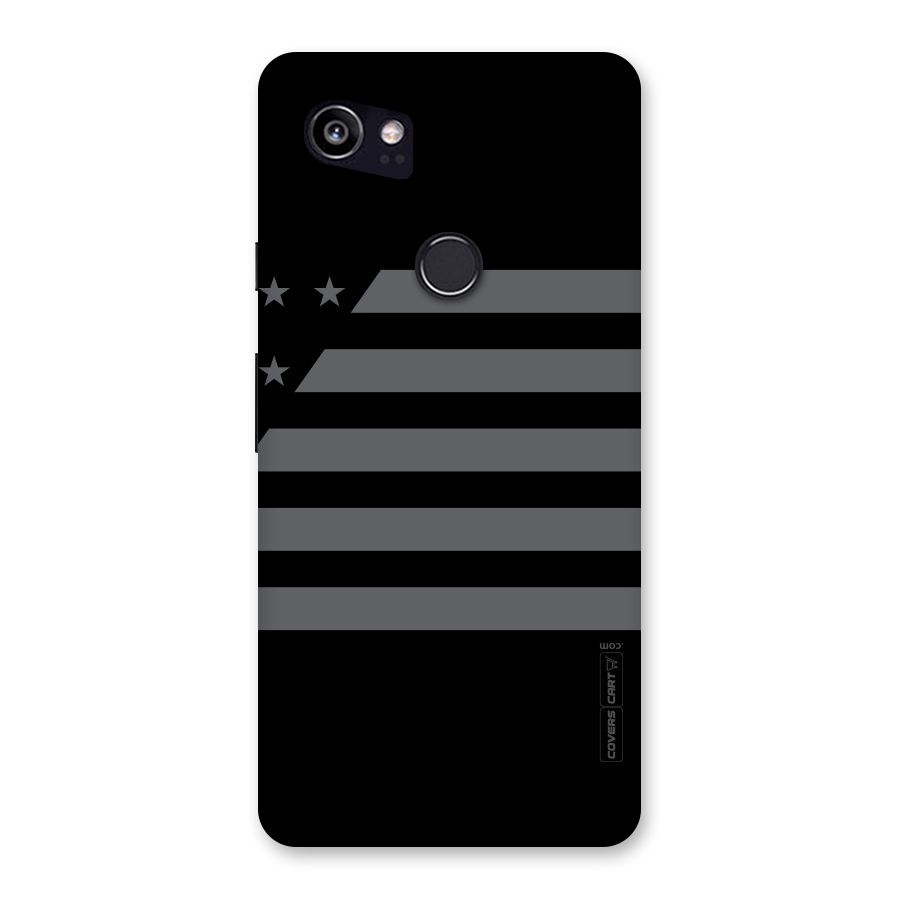 Grey Star Striped Pattern Back Case for Google Pixel 2 XL