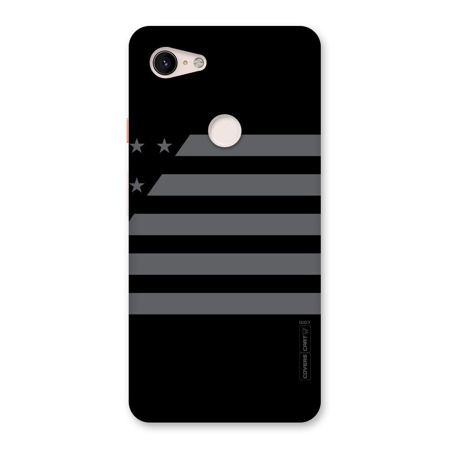 Grey Star Striped Pattern Back Case for Google Pixel 3 XL