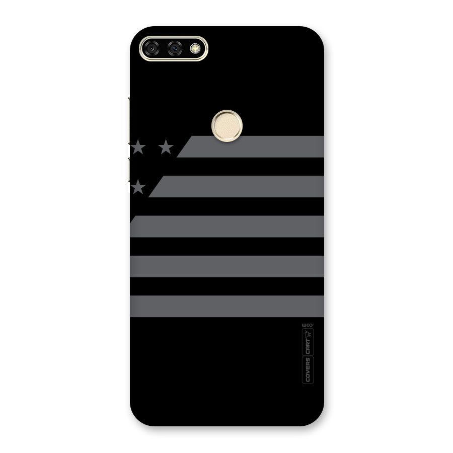 Grey Star Striped Pattern Back Case for Honor 7A