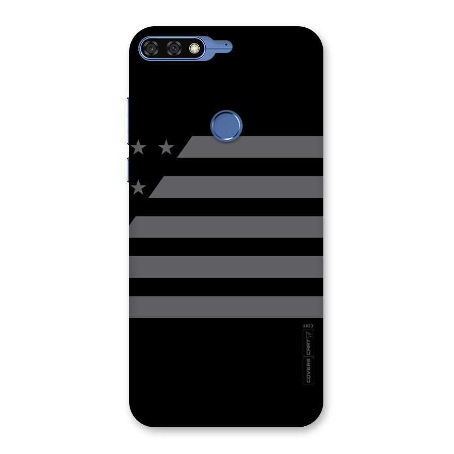 Grey Star Striped Pattern Back Case for Honor 7C