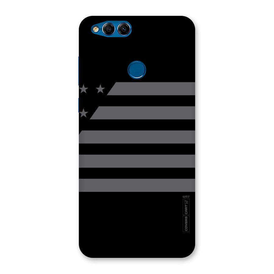 Grey Star Striped Pattern Back Case for Honor 7X