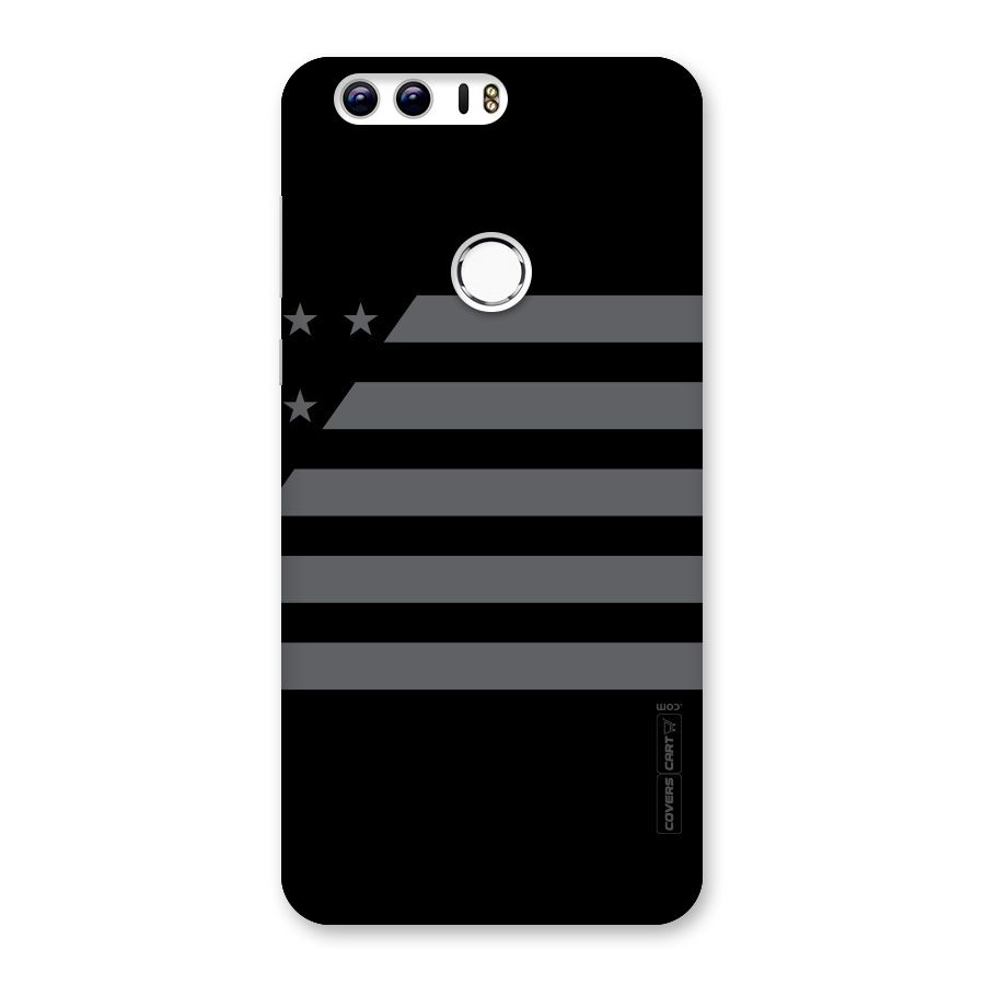Grey Star Striped Pattern Back Case for Honor 8