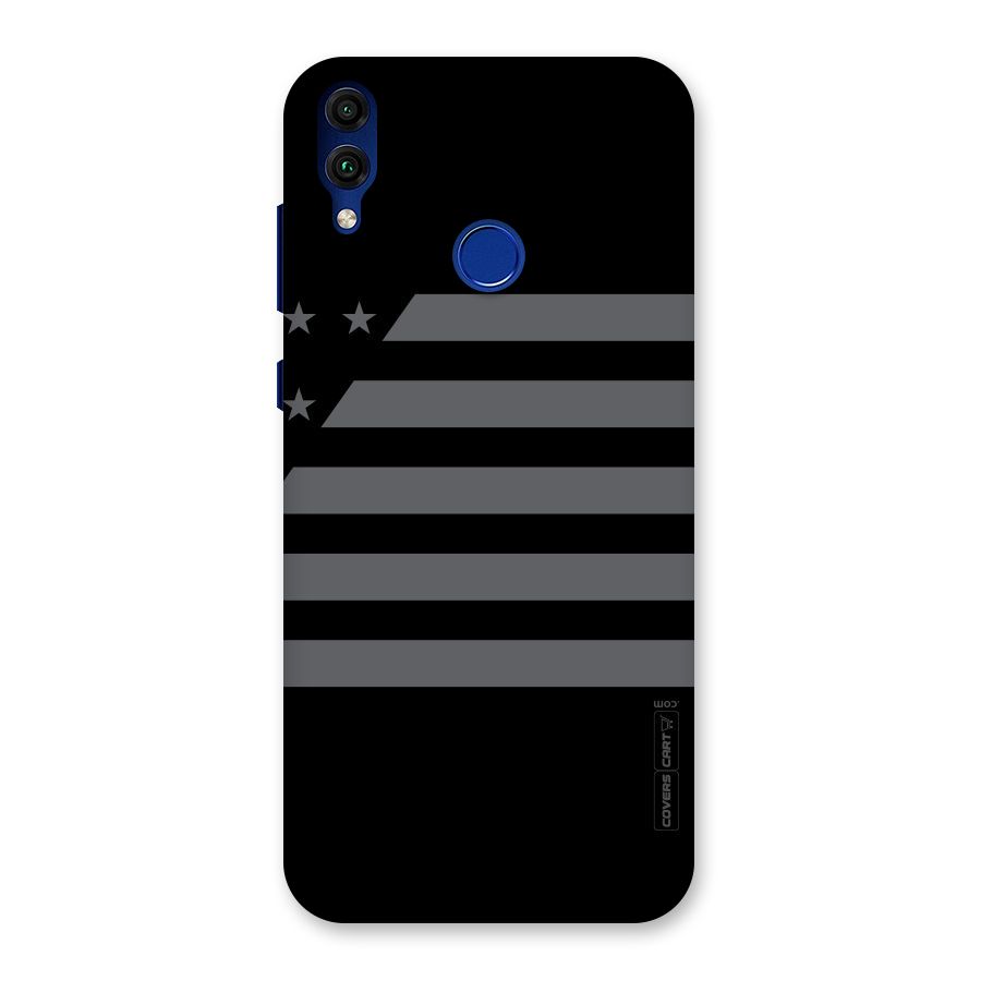 Grey Star Striped Pattern Back Case for Honor 8C