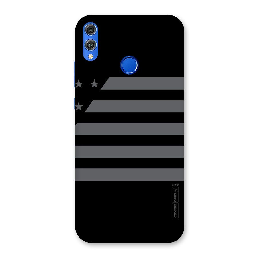 Grey Star Striped Pattern Back Case for Honor 8X