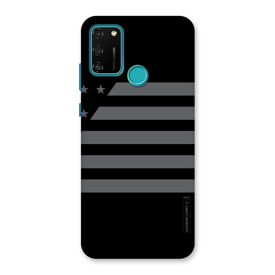 Grey Star Striped Pattern Back Case for Honor 9A