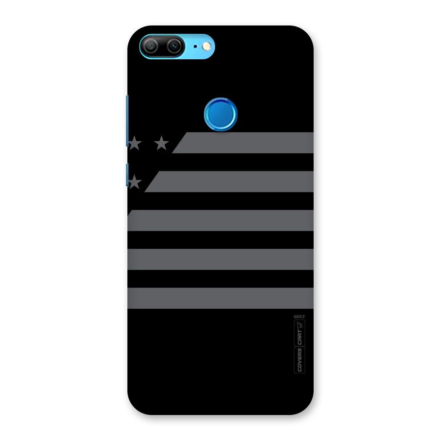 Grey Star Striped Pattern Back Case for Honor 9 Lite