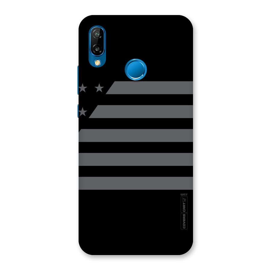 Grey Star Striped Pattern Back Case for Huawei P20 Lite