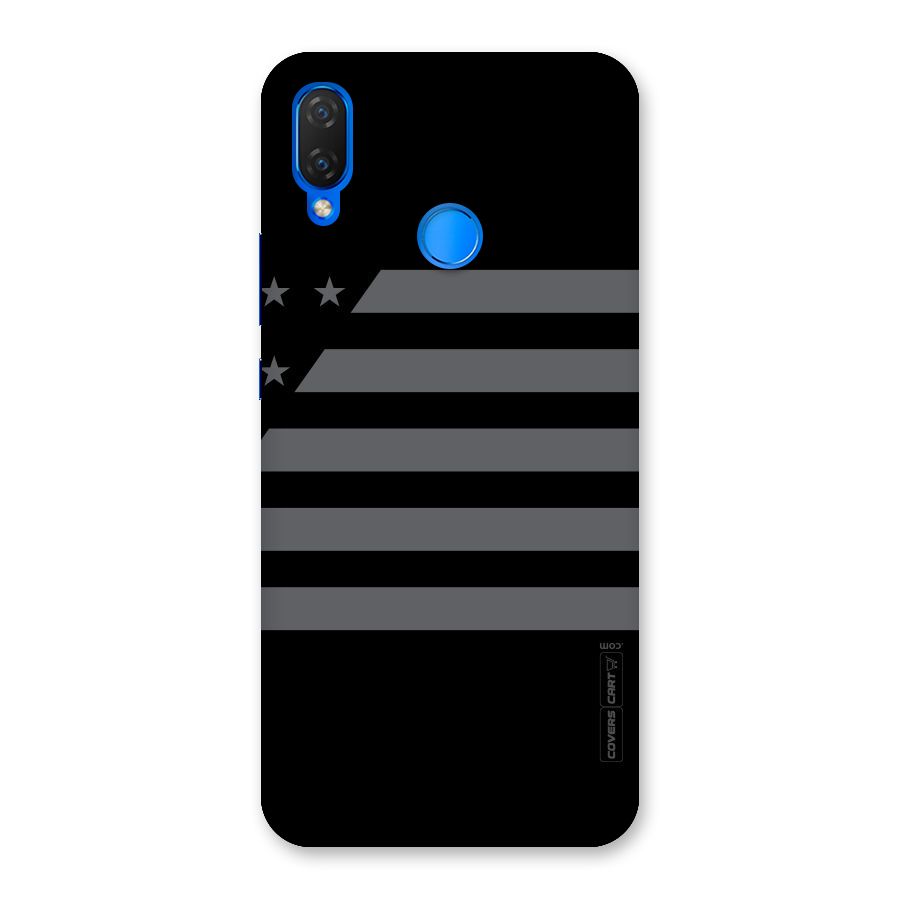 Grey Star Striped Pattern Back Case for Huawei P Smart+