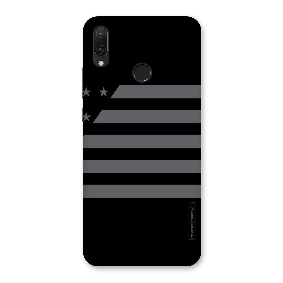 Grey Star Striped Pattern Back Case for Huawei Y9 (2019)