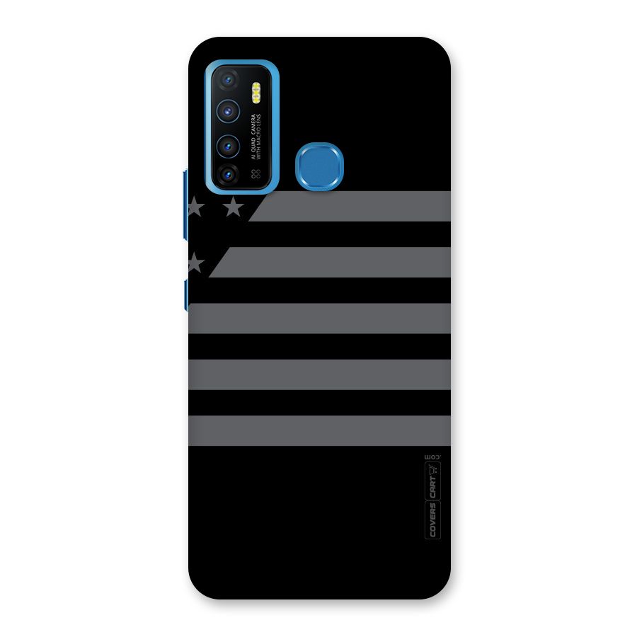 Grey Star Striped Pattern Back Case for Infinix Hot 9