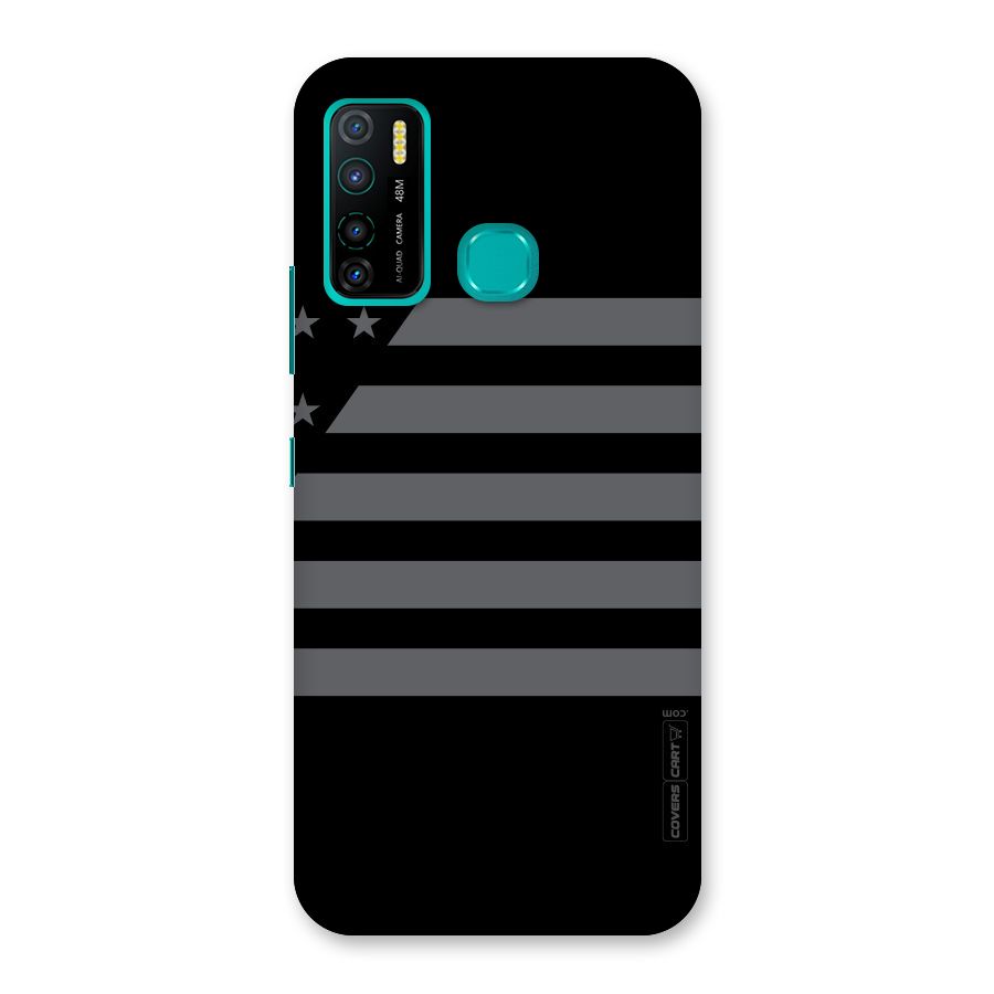 Grey Star Striped Pattern Back Case for Infinix Hot 9 Pro
