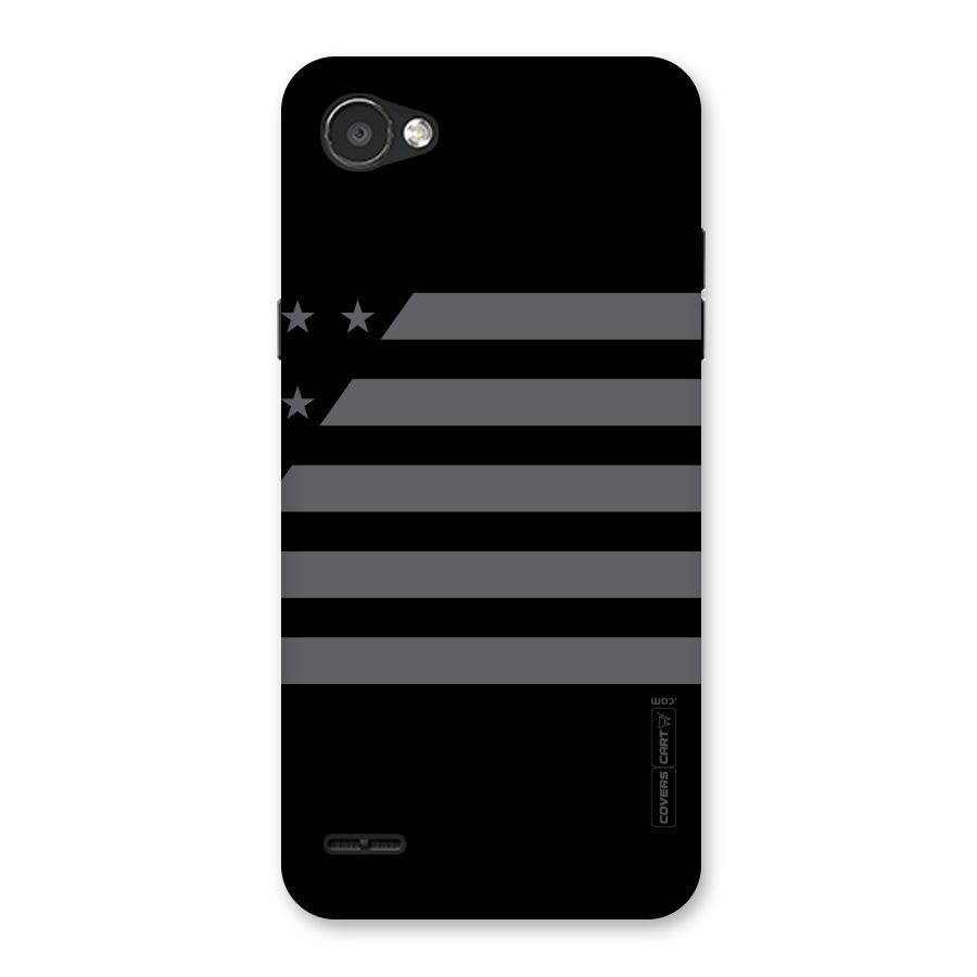 Grey Star Striped Pattern Back Case for LG Q6