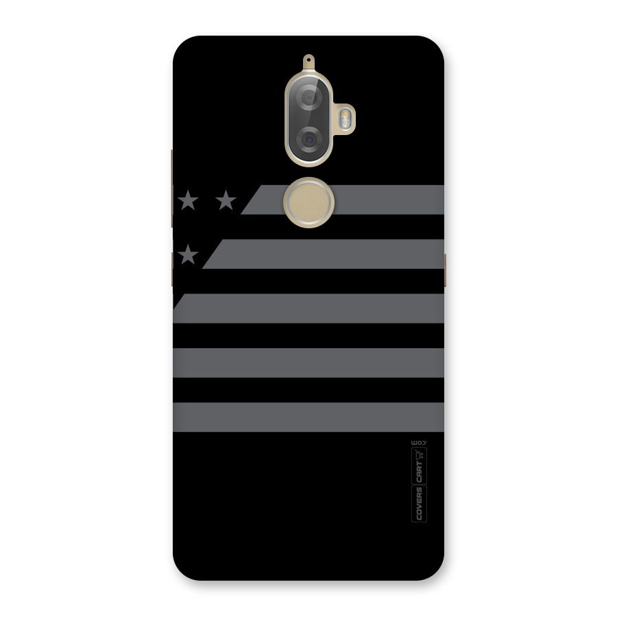 Grey Star Striped Pattern Back Case for Lenovo K8 Plus