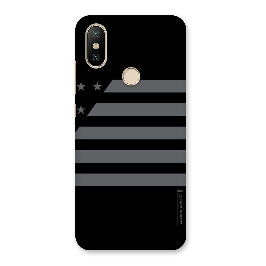 Grey Star Striped Pattern Back Case for Mi A2