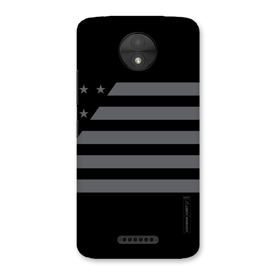 Grey Star Striped Pattern Back Case for Moto C