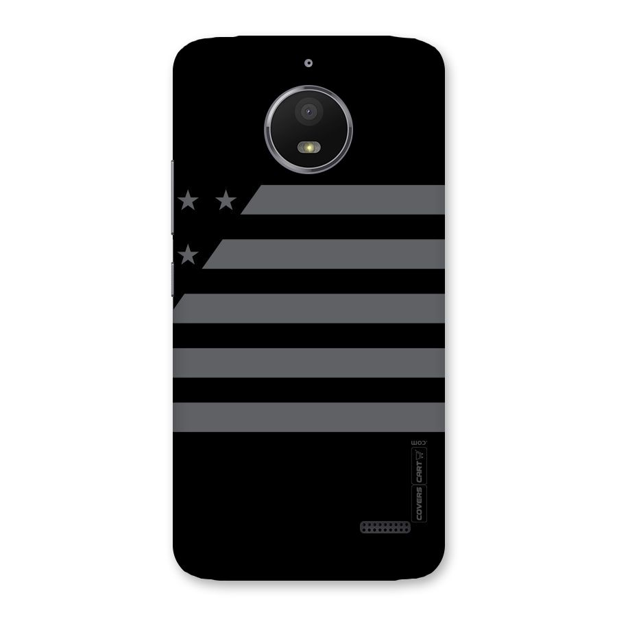Grey Star Striped Pattern Back Case for Moto E4