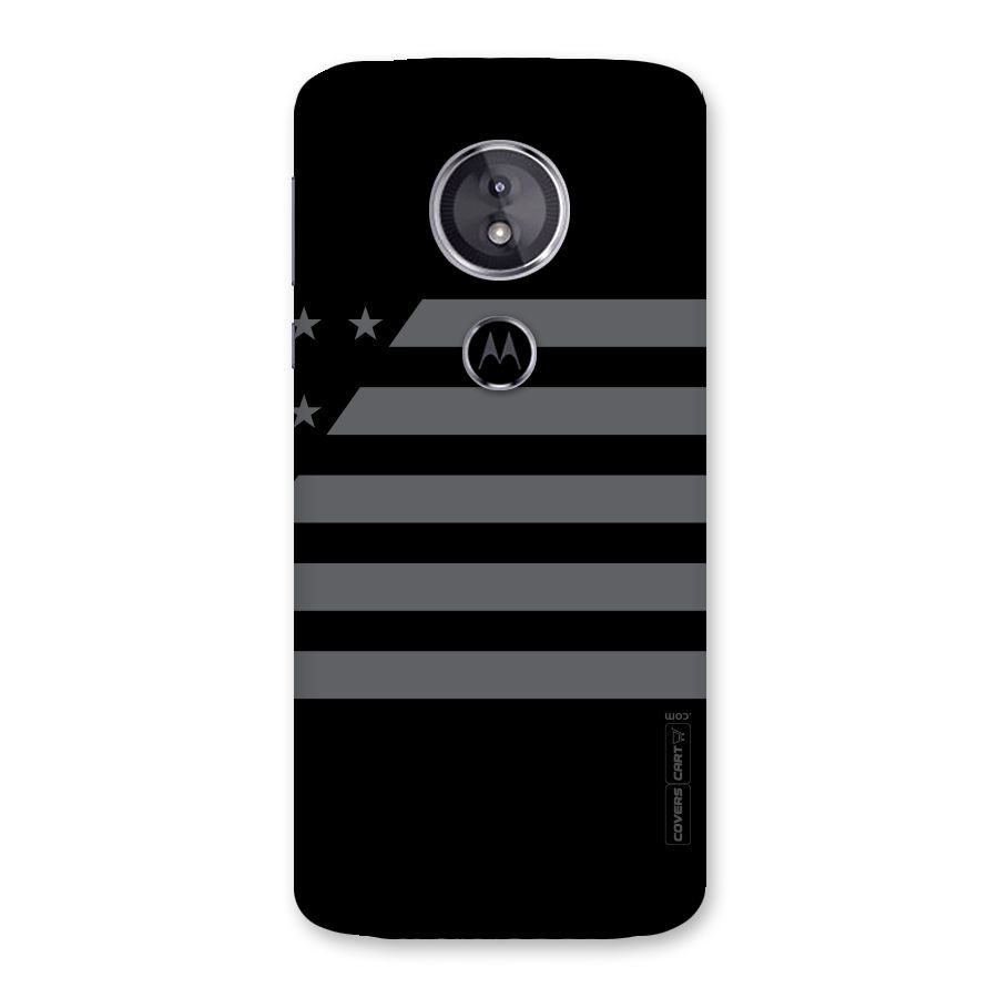 Grey Star Striped Pattern Back Case for Moto E5