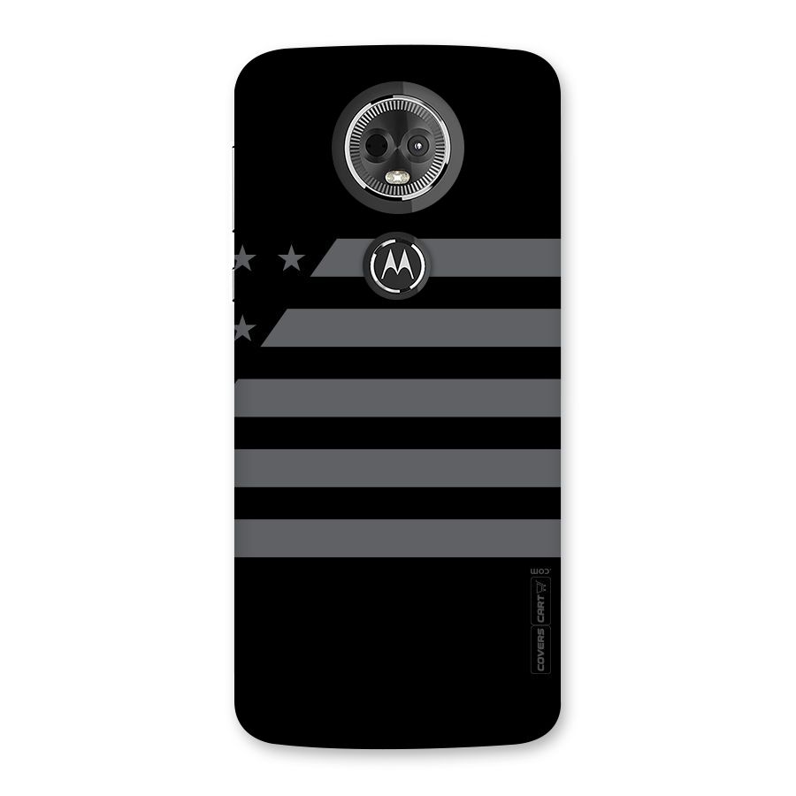 Grey Star Striped Pattern Back Case for Moto E5 Plus