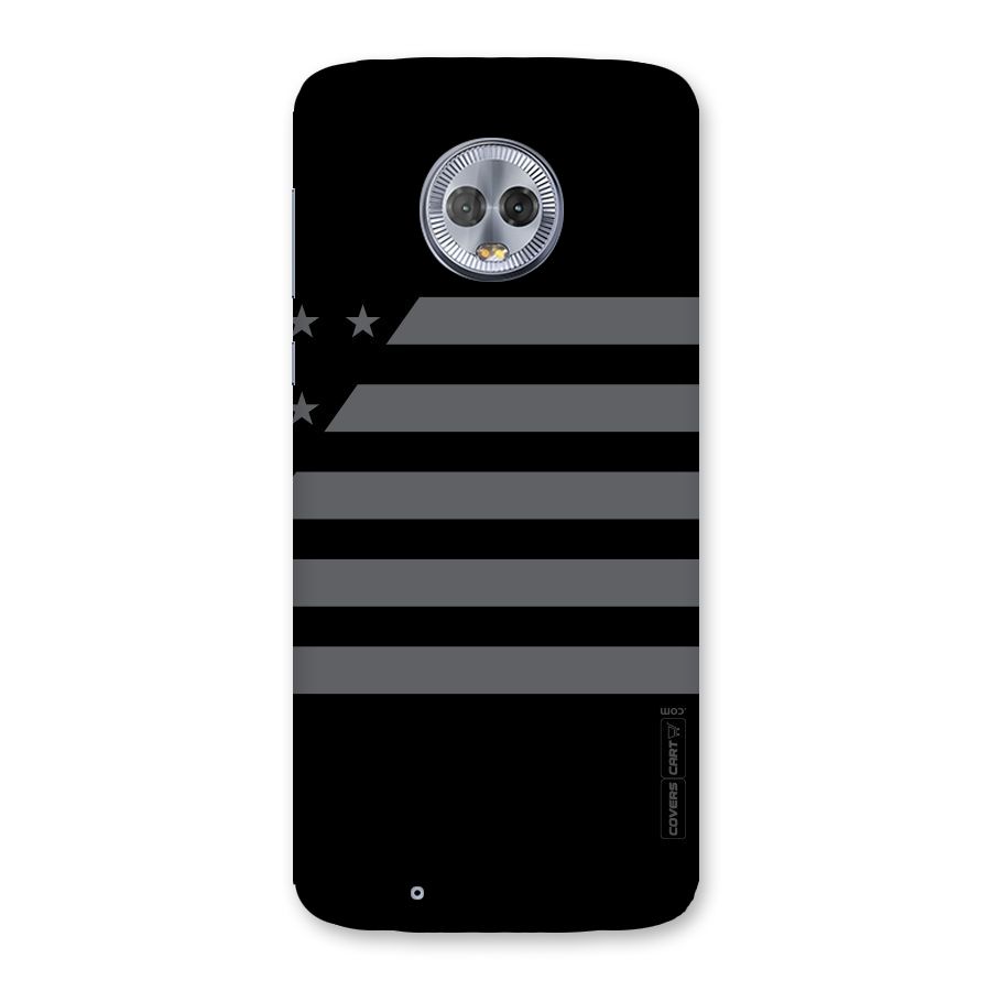 Grey Star Striped Pattern Back Case for Moto G6