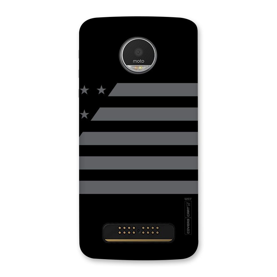 Grey Star Striped Pattern Back Case for Moto Z Play