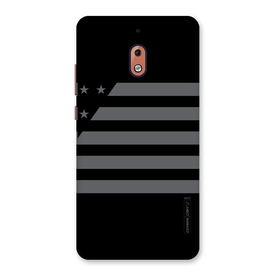 Grey Star Striped Pattern Back Case for Nokia 2.1