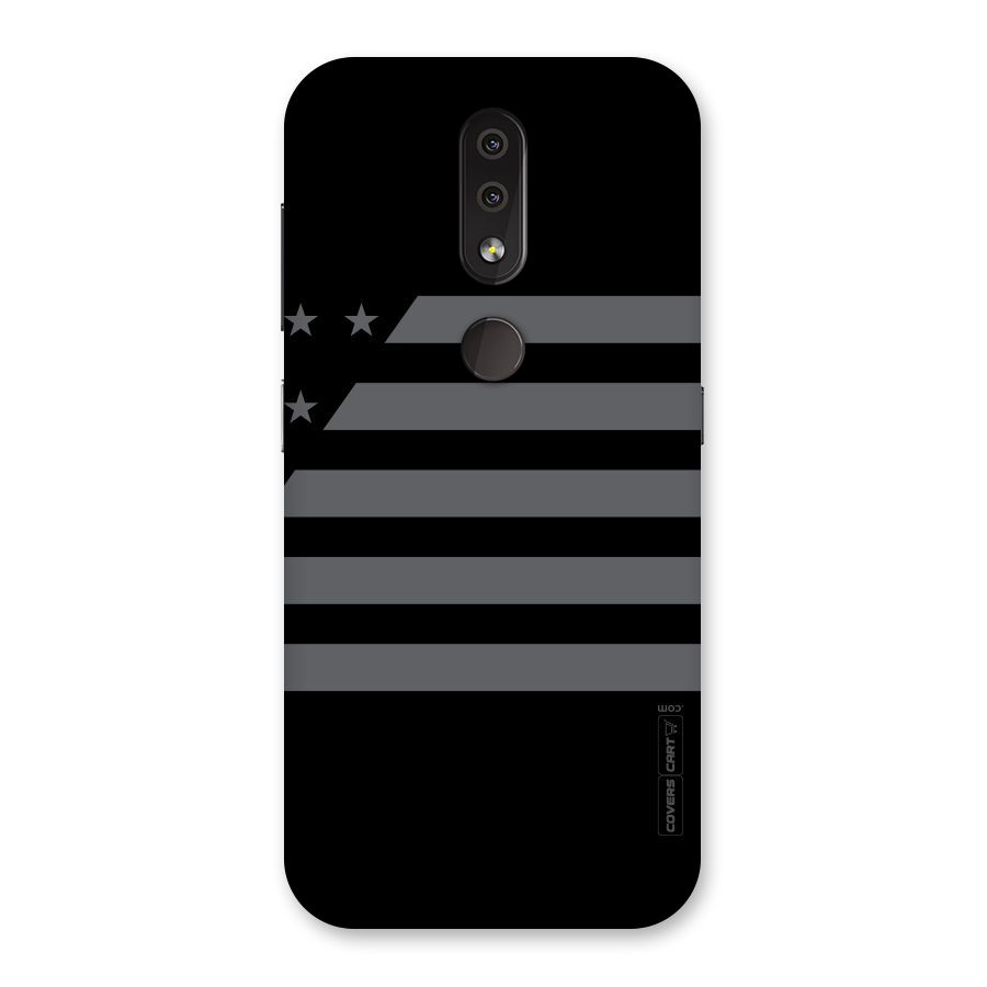 Grey Star Striped Pattern Back Case for Nokia 4.2