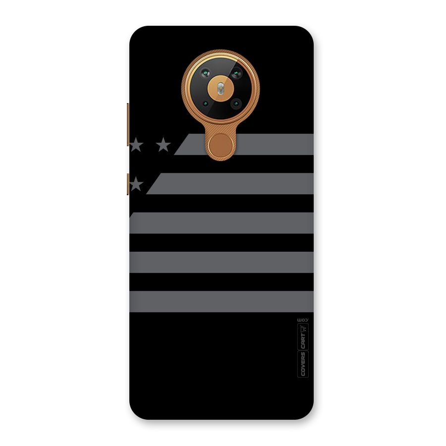 Grey Star Striped Pattern Back Case for Nokia 5.3
