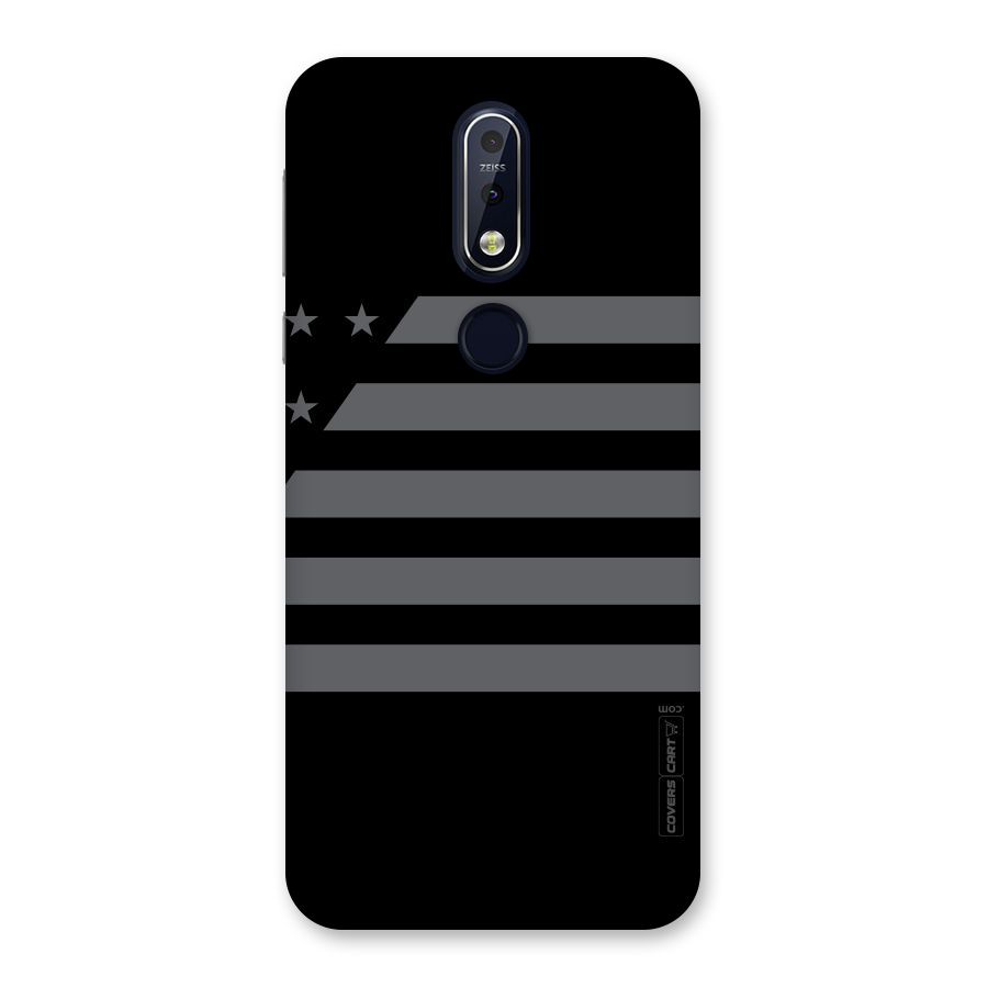 Grey Star Striped Pattern Back Case for Nokia 7.1