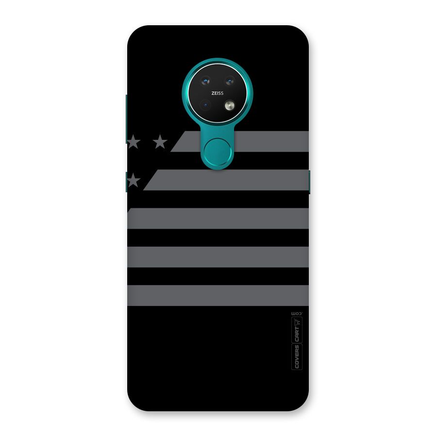 Grey Star Striped Pattern Back Case for Nokia 7.2
